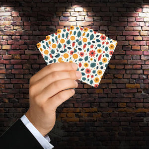 Floral Poker Playing Cards - Vibrant Game Night Deck - Dipaliz - 2.5’’ x 3.5’’ / White / Semi Glossy - Card Games