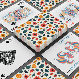 Floral Poker Playing Cards - Vibrant Game Night Deck - Dipaliz - 2.5’’ x 3.5’’ / White / Semi Glossy - Card Games