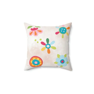 Polyester Square Pillow - Vibrant Floral Decor Boost - Dipaliz - Throw Pillows