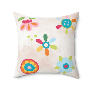 Polyester Square Pillow - Vibrant Floral Decor Boost - Dipaliz - Throw Pillows
