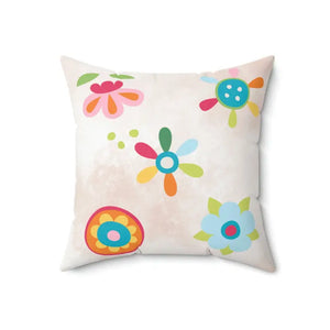 Polyester Square Pillow - Vibrant Floral Decor Boost - Dipaliz - Throw Pillows