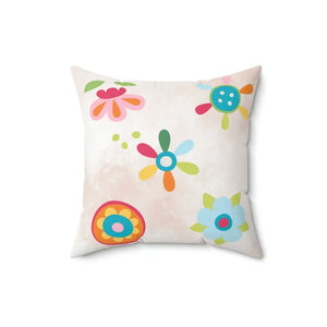 Polyester Square Pillow - Vibrant Floral Decor Boost - Dipaliz - Throw Pillows