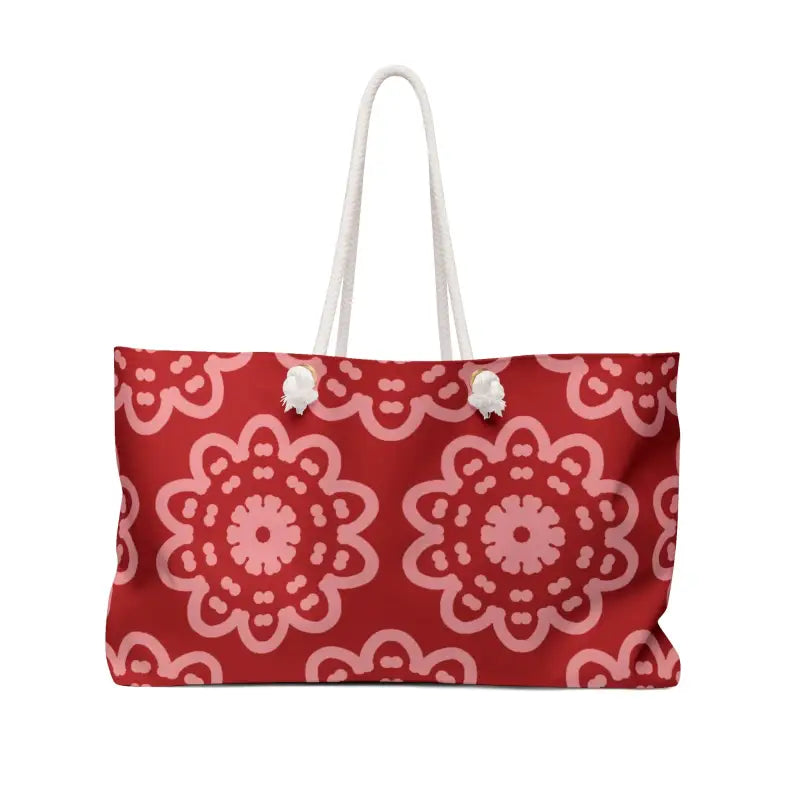 Turn Heads with the Floral Oversized Polyester Weekender - 24’’ × 13’’ Bags