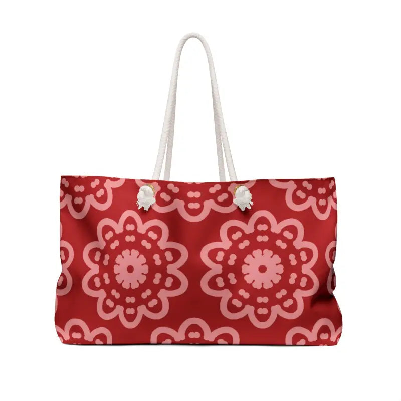 Turn Heads with the Floral Oversized Polyester Weekender - 24’’ × 13’’ Bags