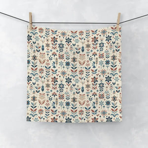 Floral Face Towel - Luxury Bath Decor Home Spa Gift - Dipaliz - 13’’ × / White - Hand Towels