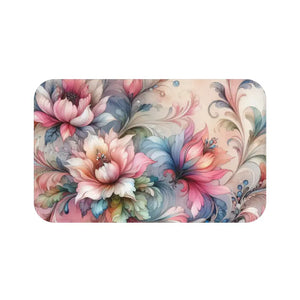 Floral Microfiber Bath Mat - Watercolor Soft Comfort - Dipaliz - Mats & Rugs