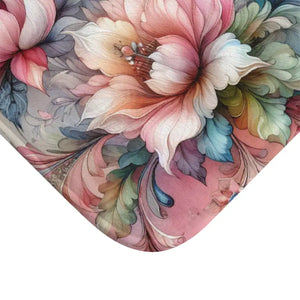 Floral Microfiber Bath Mat - Watercolor Soft Comfort - Dipaliz - Mats & Rugs