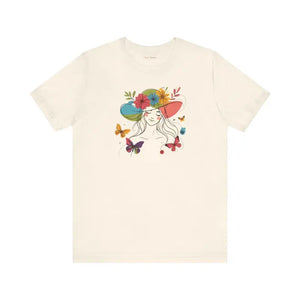 Whimsical Unisex Jersey Short Sleeve Tee - Floral Butterfly - Dipaliz - T-shirts