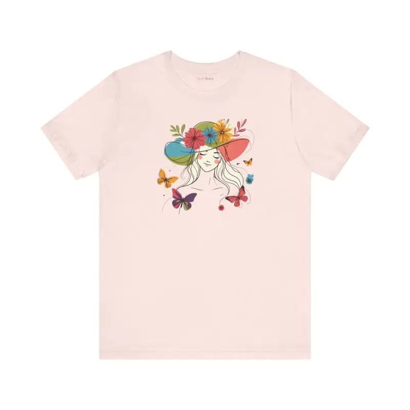 Whimsical Unisex Jersey Tee: Floral & Butterfly Magic - T-shirt