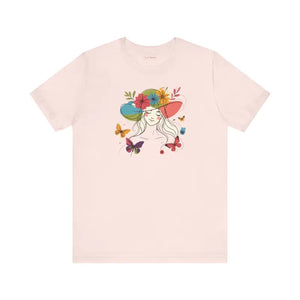 Whimsical Unisex Jersey Short Sleeve Tee - Floral Butterfly - Dipaliz - T-shirts