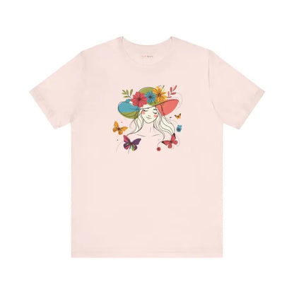 Whimsical Unisex Jersey Tee: Floral & Butterfly Magic - T-shirt