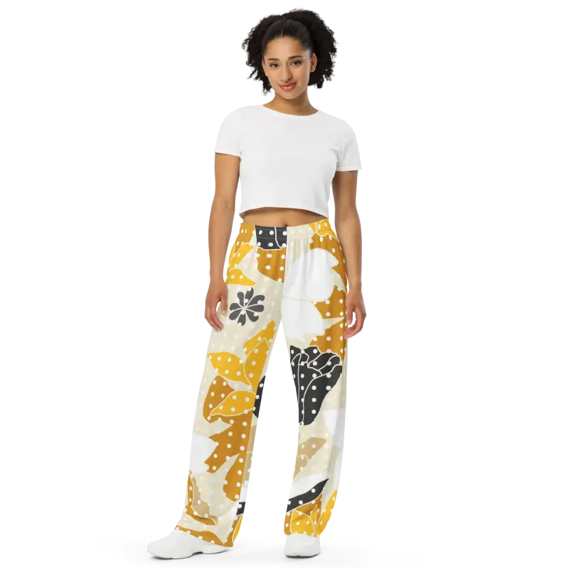 Strut in Style with Floral Fantasy Wide Leg Pants! - Xs Pants