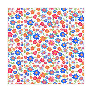 Flowers Pattern Tablecloth - Colorful Polyester Design - Dipaliz - one Size / White - Tablecloths