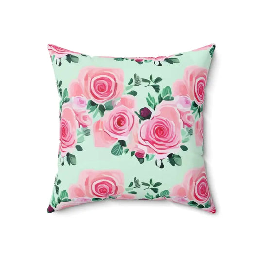 Cozy Up with Dipaliz Pink Roses Polyester Throw Pillow - 18’’ × Home Decor