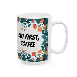 Stylish Floral Ceramic Mug - for Coffee Lovers - Dipaliz - Mugs