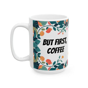 Stylish Floral Ceramic Mug - for Coffee Lovers - Dipaliz - Mugs