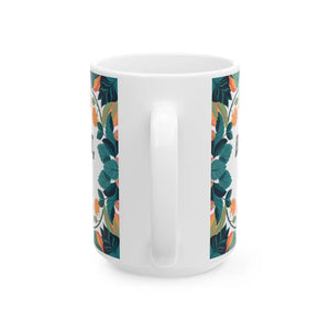 Stylish Floral Ceramic Mug - for Coffee Lovers - Dipaliz - Mugs