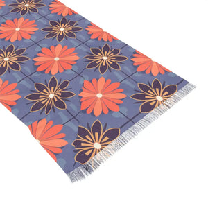 Floral Light Scarf - Red Flowers Vivid Print - Dipaliz - 27’’ × 73’’ - Scarves & Shawls
