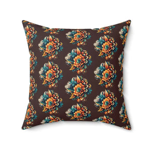 Home Decor - Floral Throw Pillow - Polyester Square Comfort Style - Dipaliz