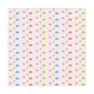 Floral Pink Tablecloth one Sided Print Polyester - Dipaliz - Size / White - Tablecloths