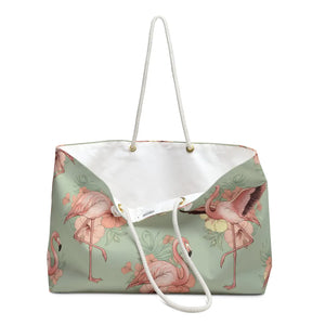 Floral Flamingo Weekender Bag – Tropical Travel - Dipaliz - Tote Bags