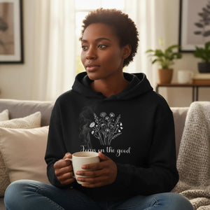 Floral ?Focus on the Good’ Cropped Hoodie - Hoodies - m