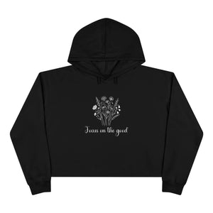 Floral ?Focus on the Good’ Cropped Hoodie - Hoodies - m