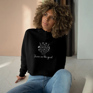 Floral ?Focus on the Good’ Cropped Hoodie - Hoodies - m