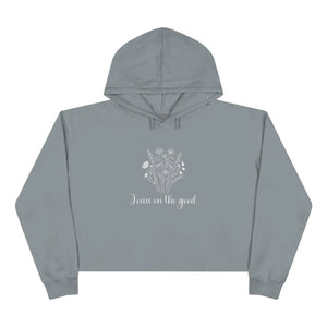 Floral ?Focus on the Good’ Cropped Hoodie - Hoodies - m