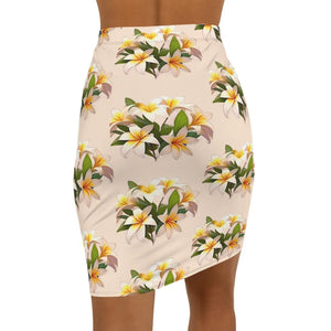 Floral Frangipani Women’s Mini Skirt - Chic Stretch - Dipaliz - Skirts - Xs