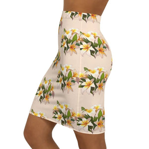 Floral Frangipani Women’s Mini Skirt - Chic Stretch - Dipaliz - Skirts - Xs