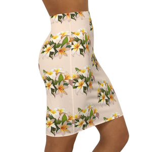 Floral Frangipani Women’s Mini Skirt - Chic Stretch - Dipaliz - Skirts - Xs