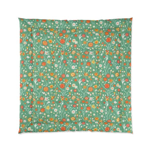 Green Comforter - Polyester Floral Print Bold Style - Dipaliz - Quilts & Comforters