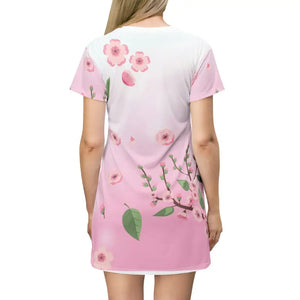 Floral Print Shirt Dress - Pink Comfort Style - Dipaliz - Dresses