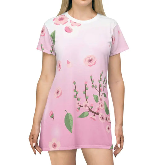 Floral Pink Shirt Dress Extravaganza - Style Meets Comfort - All Over Prints