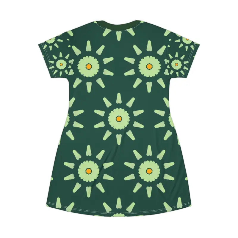 Floral Frenzy Shirt Dress Rockin’ Green Abstract Vibes - Dresses