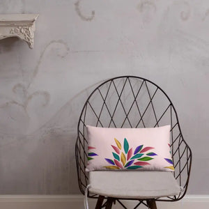 Pink Throw Pillow - Colorful Petals Floral Design - Dipaliz - 20″×12″ - Pillows