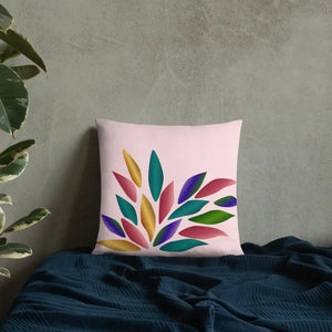 Pink Throw Pillow - Colorful Petals Floral Design - Dipaliz - Pillows