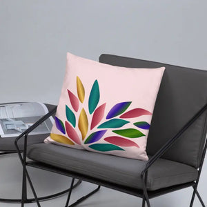 Pink Throw Pillow - Colorful Petals Floral Design - Dipaliz - Pillows