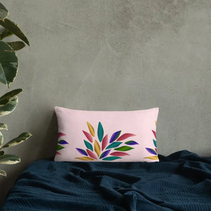 Pink Throw Pillow - Colorful Petals Floral Design - Dipaliz - Pillows