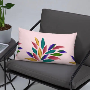 Pink Throw Pillow - Colorful Petals Floral Design - Dipaliz - Pillows