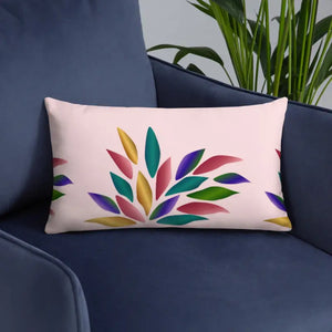 Pink Throw Pillow - Colorful Petals Floral Design - Dipaliz - Pillows