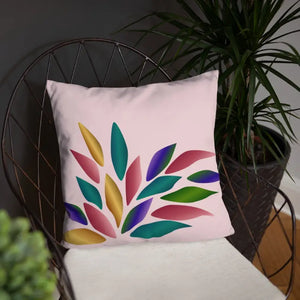 Pink Throw Pillow - Colorful Petals Floral Design - Dipaliz - Pillows