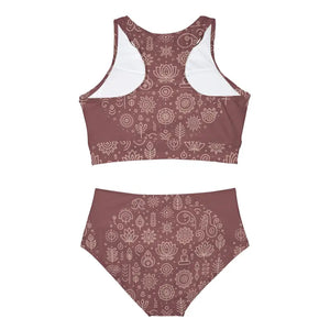 Floral Fusion Bikini Set 4 Way Stretch Fabric Dipaliz - Swimwear