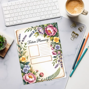 Notepads - Floral Future Planning Tear-away Notepad for Organized Days - Dipaliz