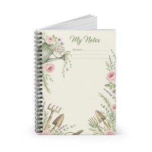 Paper Products - Floral Garden Journal - Spiral Notebook Ruled - Dipaliz one Size