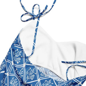 Floral Geometric Hexagon Midi Dress Breezy Tie-strap Style Dipaliz - Dresses