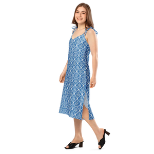 Floral Geometric Hexagon Midi Dress Breezy Tie-strap Dipaliz - Dresses - Xs