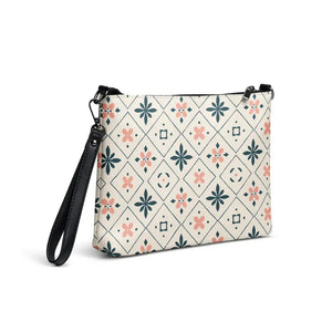 Crossbody Bag Luxe Faux Leather Floral Geometric Pattern Dipaliz - Cross Body Bags