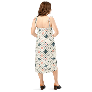 Garden Whirl Midi Dress Built-in Bra Dreamy Romance - Dipaliz - Dresses